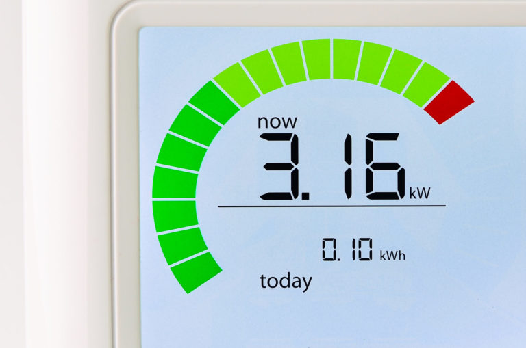 Energy usage meter tracking solar panel export to grid