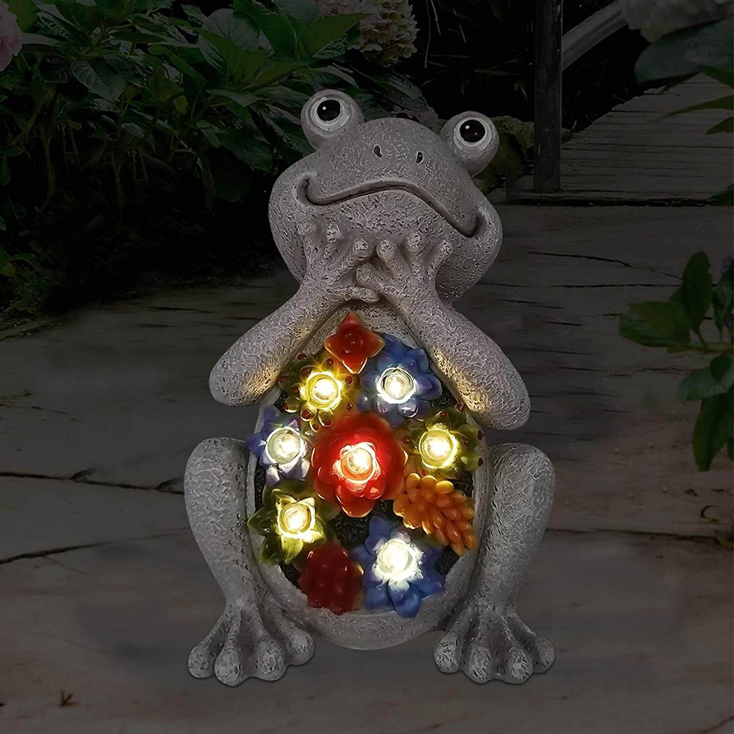 Goodeco Solar Garden Statue Frog Ornament