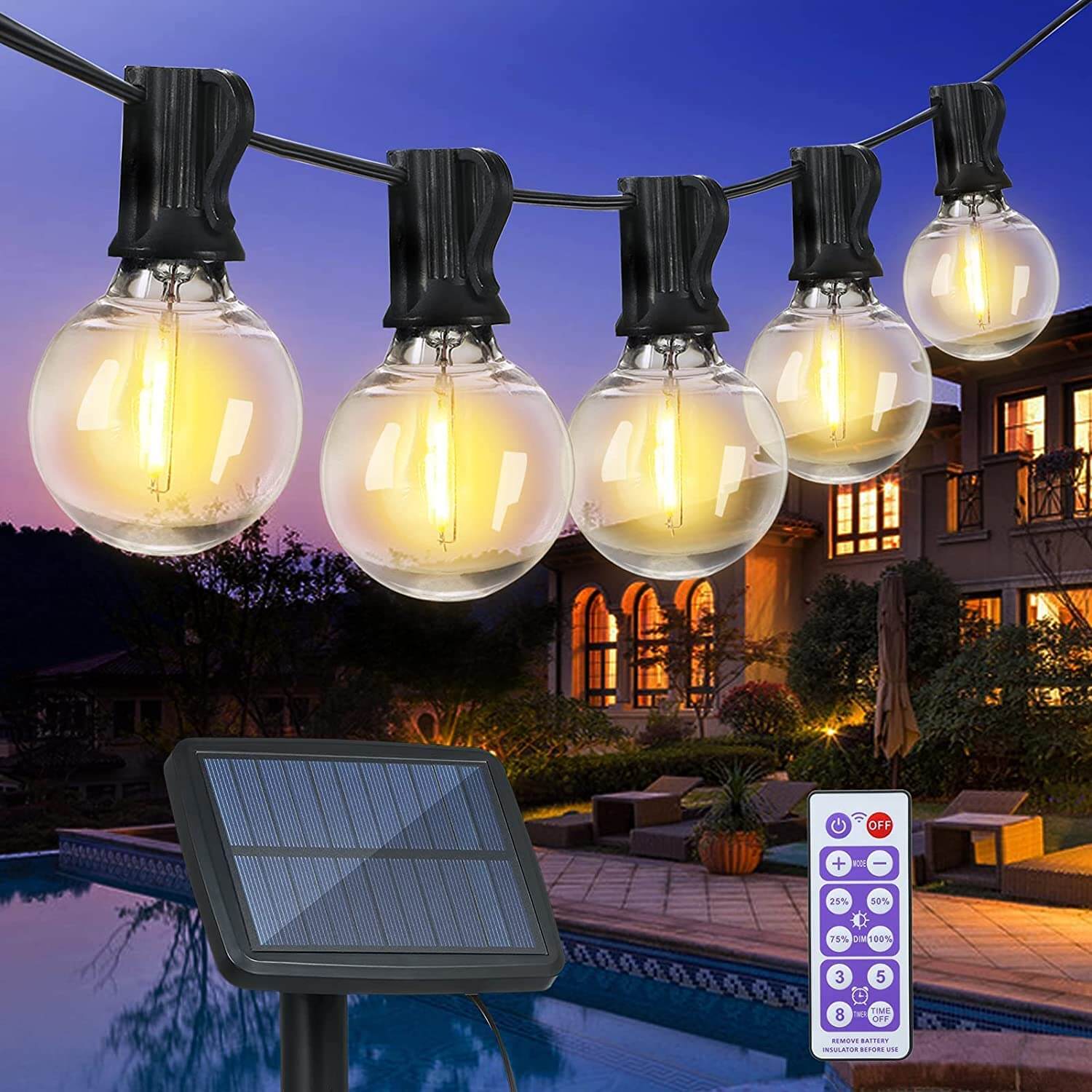 Tomshin-e Solar Outdoor String Lights