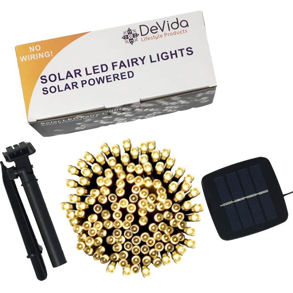 DeVida Solar String Lights 120 Warm LED