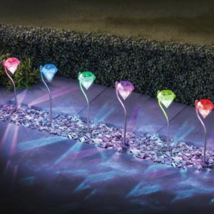 Diamond LED Solar Lights Garden Stake Lanterns