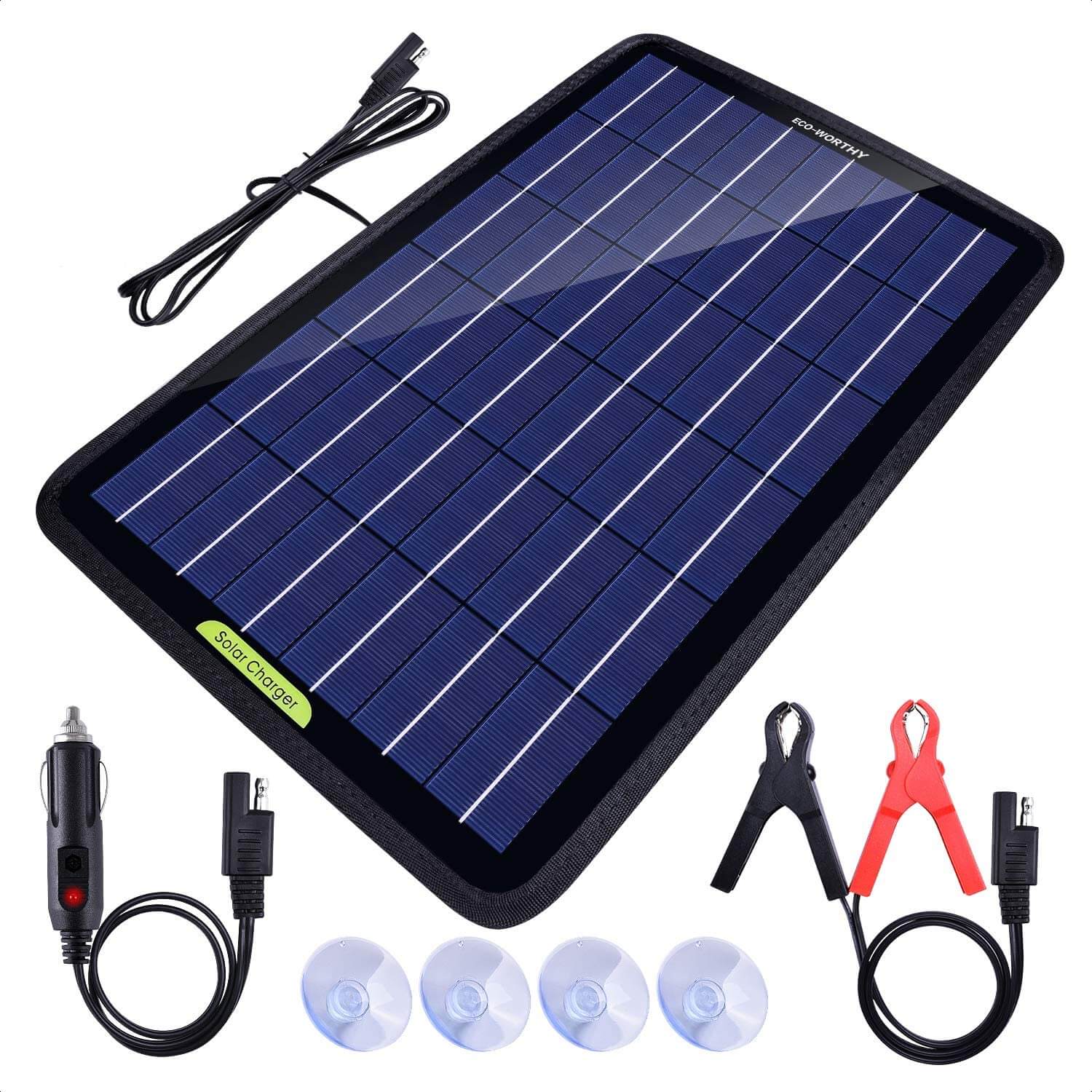 ECO-WORTHY L02EP10BB18V-1 12 Volts 10 Watts Solar Panel Battery Charger