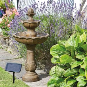 Smart Garden Solar Kingsbury 3 Tier Garden Water Feature Fountain Bird Bath