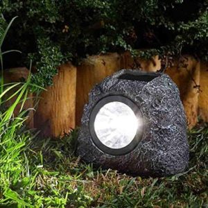 Garden Mile Super Bright Solar Powered Rock Effect Spotlights