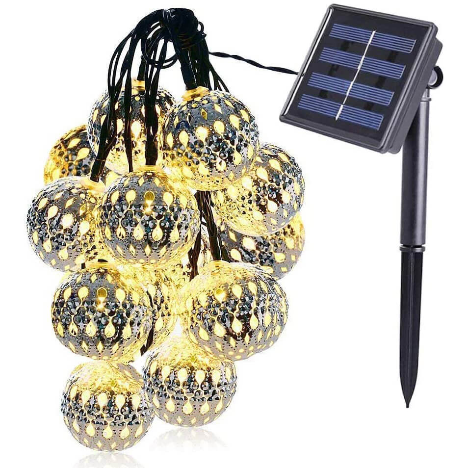 Highill Solar String Lights Moroccan Ball