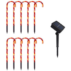 LICHENGTAI Christmas Candy Cane Solar Powered Lights