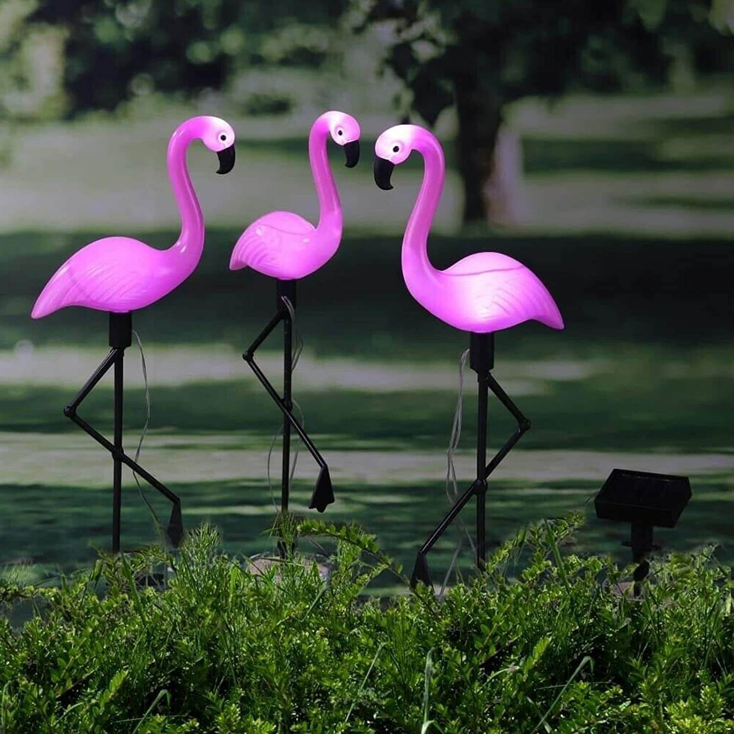 Newfen Solar Flamingo Garden LED Stake Decorative Lights