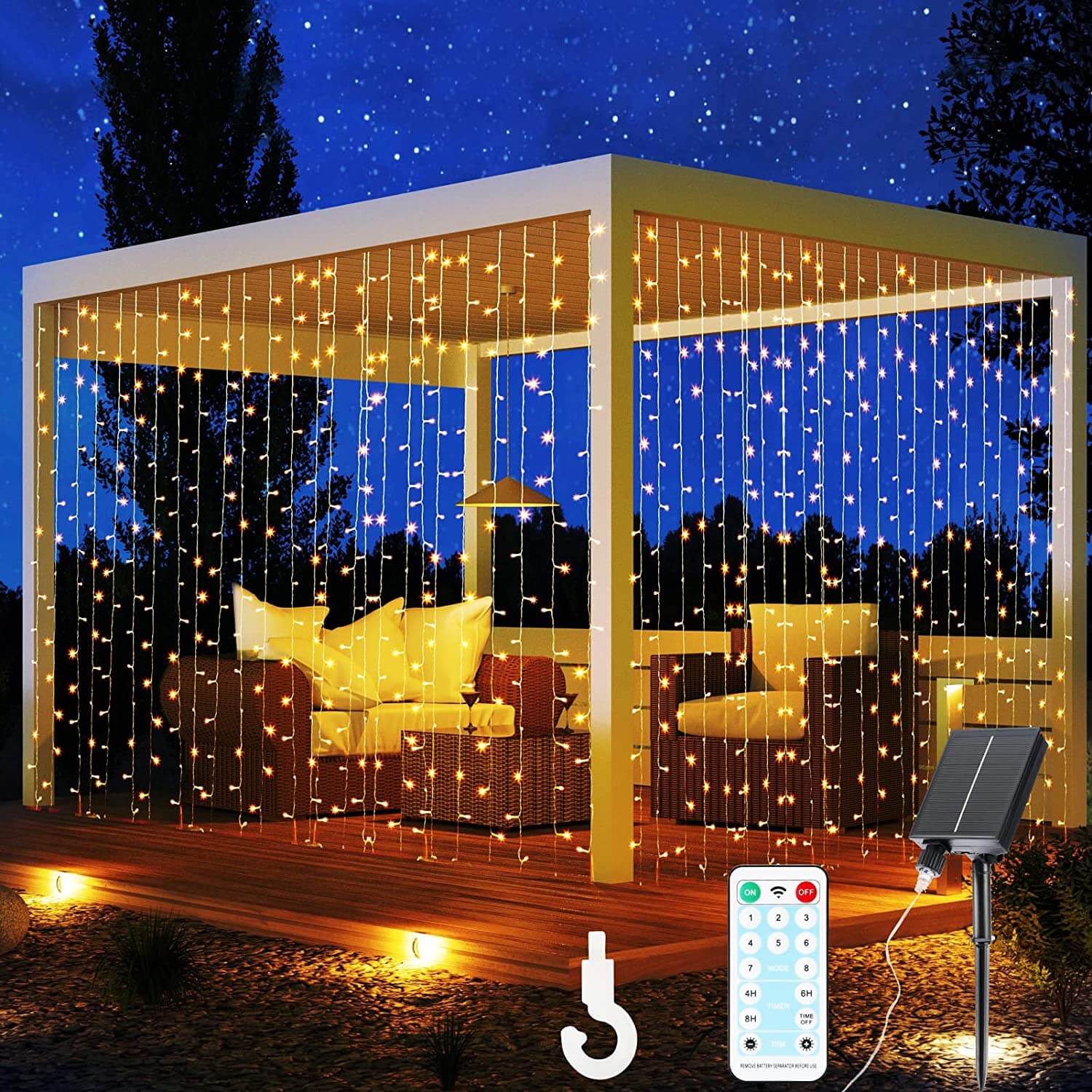 RJEDL Solar Curtain Lights