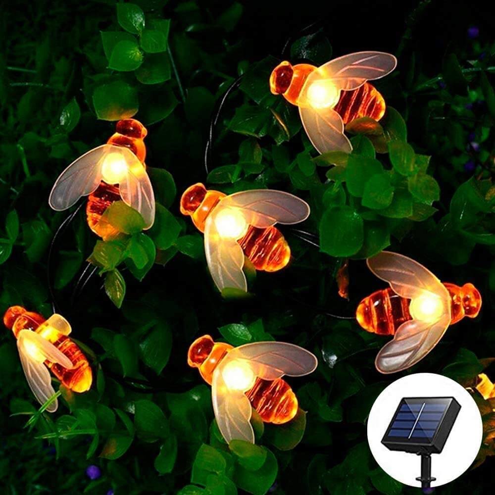 Unihoh Honey Bee Solar Fairy Lights