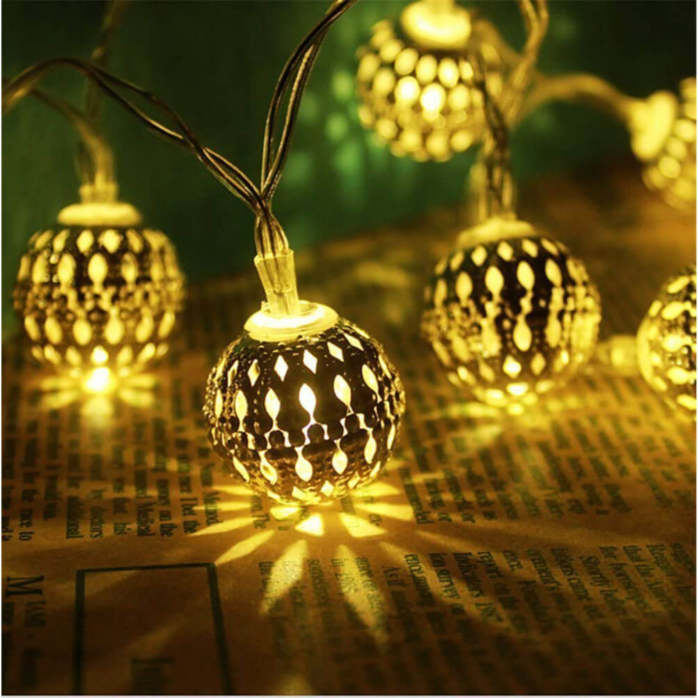 YUJINQ Solar String Lights Moroccan Ball Lights