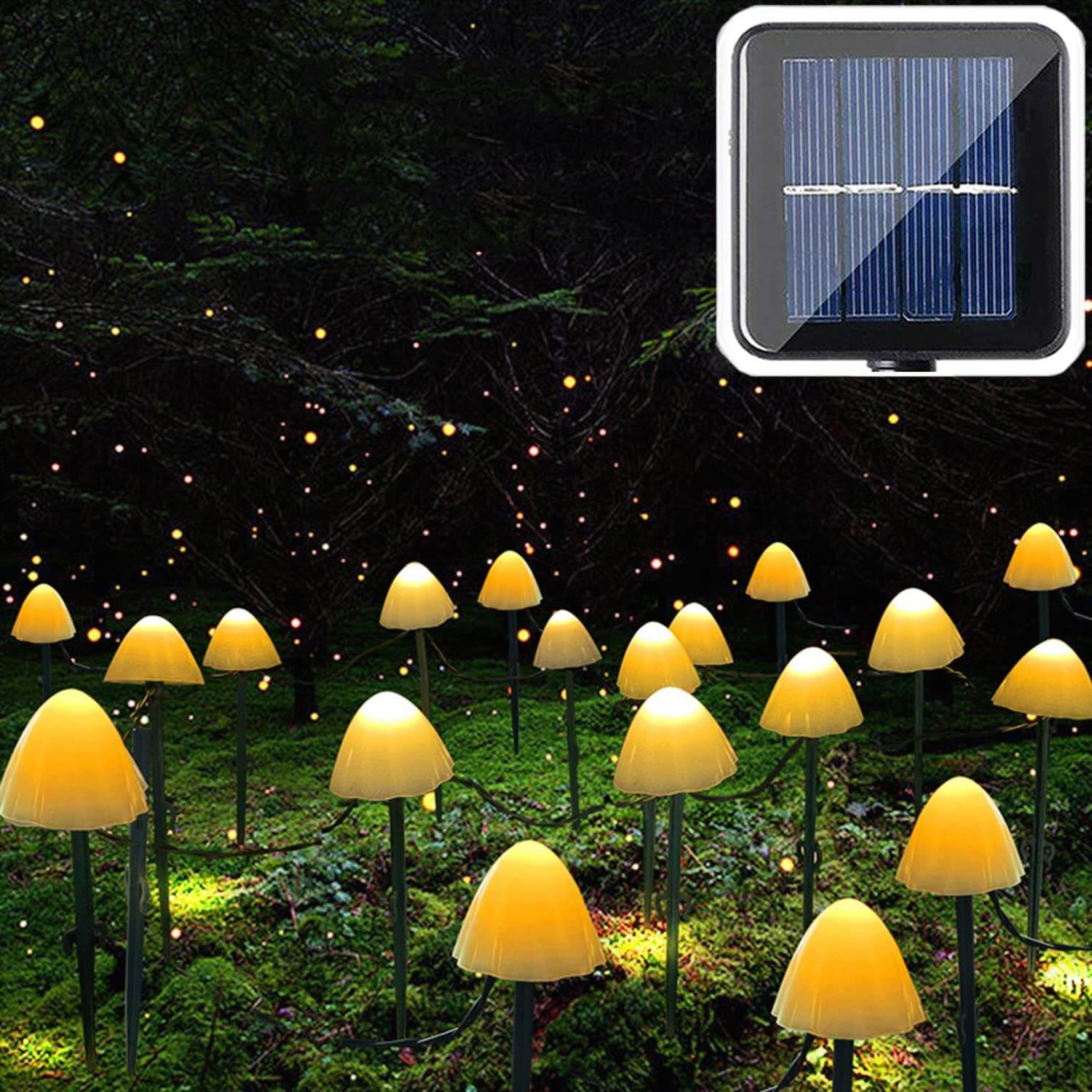 Tiyupa 20 LED Solar Mushroom Pathway Lights