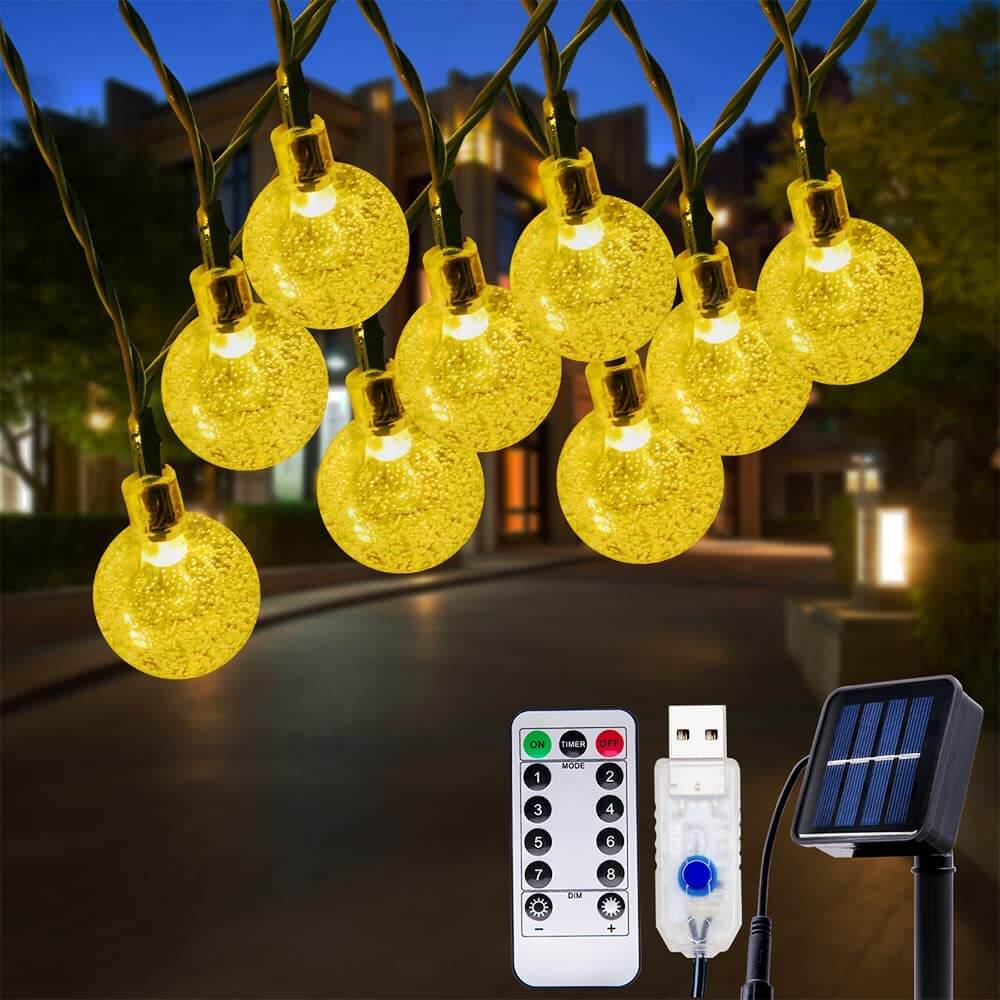 WOWLUX Solar Globe String Lights