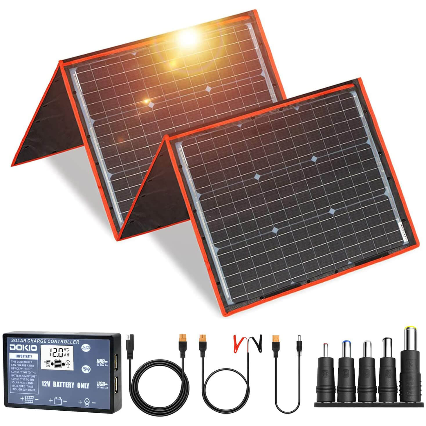 DOKIO 150W 18V Foldable Solar Panel Kit