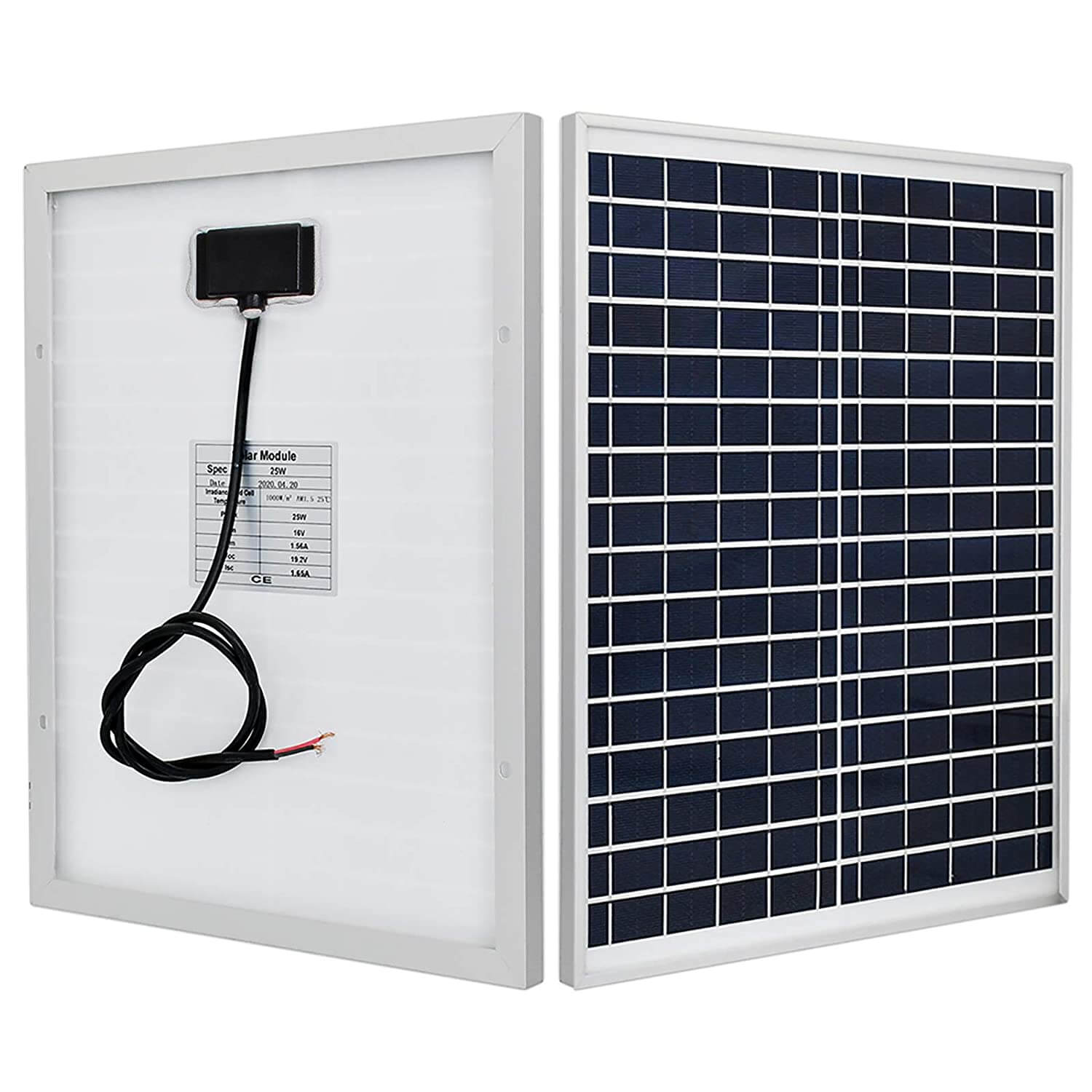 ECO-WORTHY 25 Watt 12 Volt Polycrystalline Solar Panel