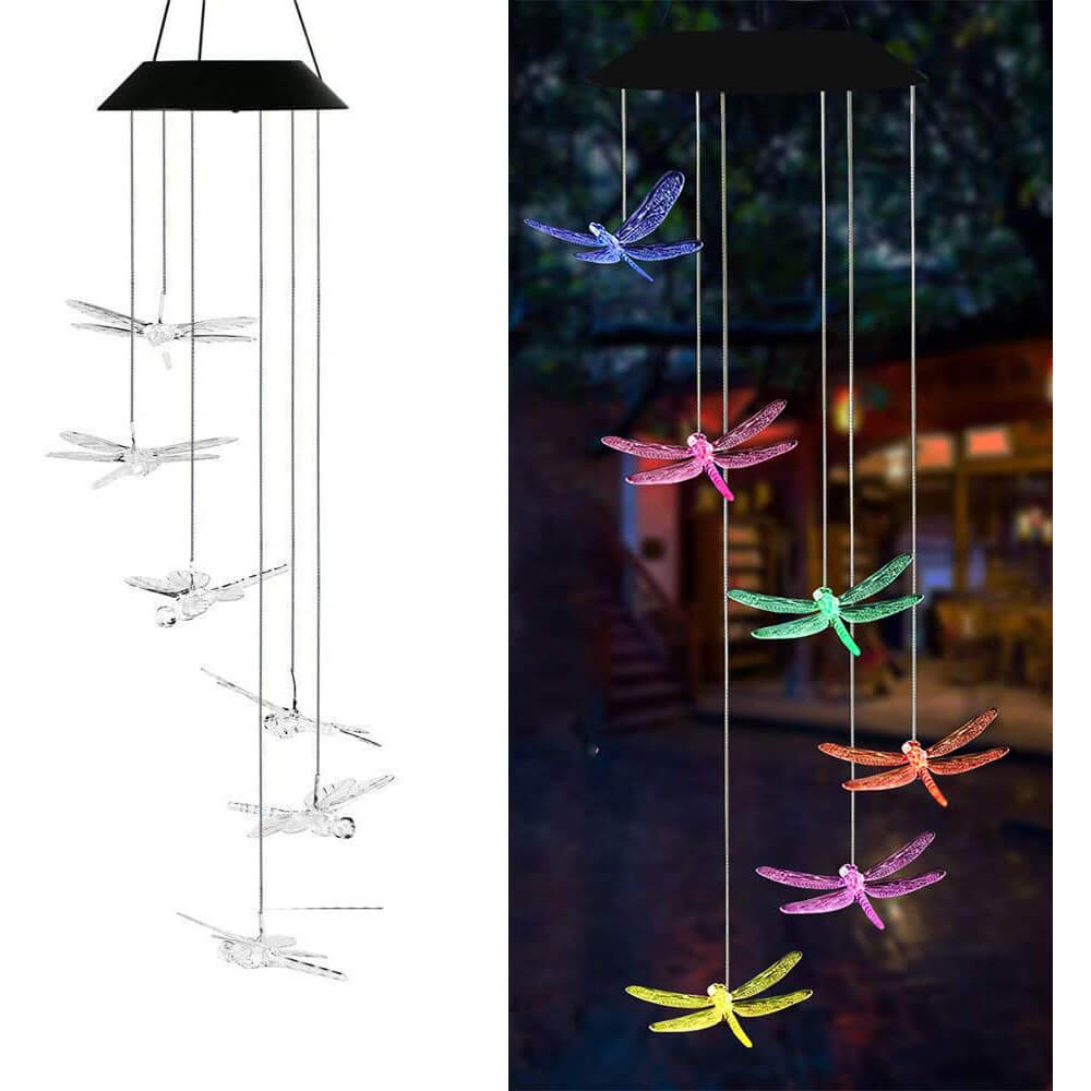 AVEKI Solar Dragonfly LED and Wind Chime