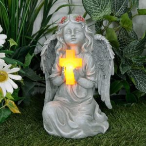 Azuma Solar Angel Garden Ornament Figure Christian Cross
