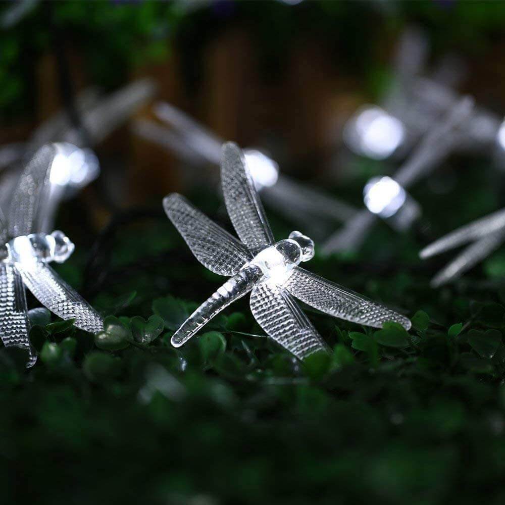 CIAOYE Outdoor Dragonfly Solar String Lights