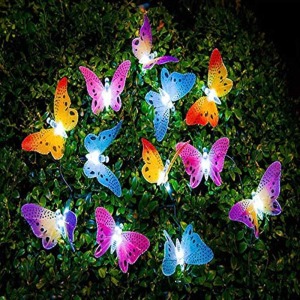 Solar Butterfly String Lights 12-LED