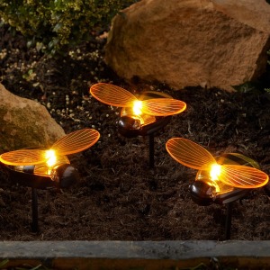 Festive Lights Solar Powered Bee Stake Lights Pack of 6
