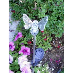 RELIGHTABLE Solar Bumble Bee Garden Stake Lights