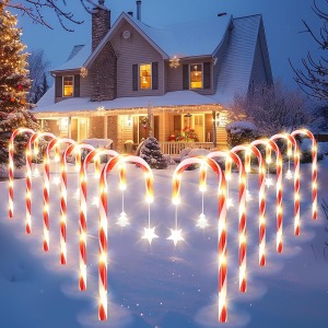 FWLWTWSS Solar Candy Cane Lights 12 Pack