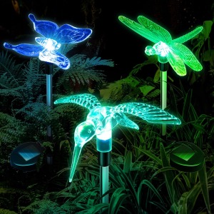 Anordsem Solar Lights 3 Pack (Butterfly, Dragonfly, Hummingbird)
