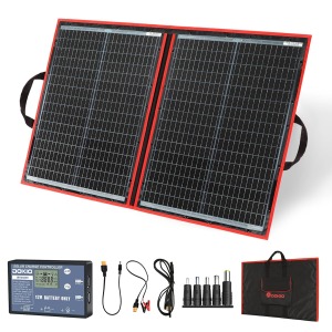 Dokio 100W 12V Solar Panel Kit with Controller and 2 USB Ports