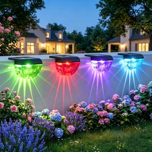 Melunar Solar Fence Lights 8 Pack Warm White
