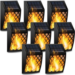Dynaming Solar Fence Lights Flickering Flame Effect 4 Pack