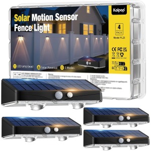 Kolpop Solar Fence Lights with Motion Sensor 4 Pack