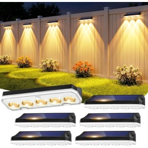 Wonkelly Solar Fence Lights RGB 40 Modes 4 Pack