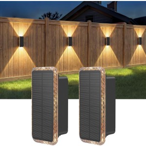 vighep Solar Fence Lights 5 Colour Temperatures Up Down Lighting