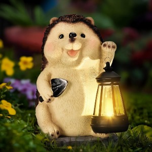 GIGALUMI Hedgehog Garden Ornaments Outdoor Solar Lights