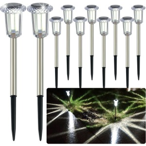 Hixyer Bright Solar Pathway Lights 10-Pack