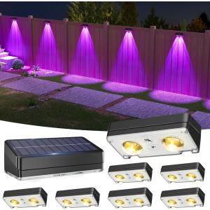 VOLISUN Solar Fence Lights 8-Pack RGB