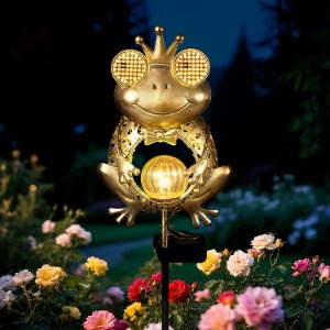 GLOBAL GOLDEN Solar Frog Garden Light Weatherproof