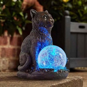 Garden Mile Colour Changing LED Solar Cat