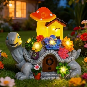 MERUIKCO Turtle Solar Garden Ornaments 7 LED