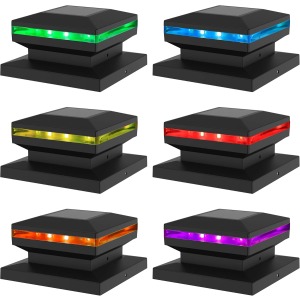 MAGGIFT RGB Colour Changing Solar Post Lights