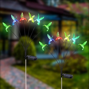Hummingbird Solar Garden Lights 2 Pack 12 LED