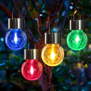 GIGALUMI 6-Pack Hanging Solar Mason Jar Lights