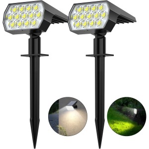 Flaow 65 LED Solar Spotlights 2 Pack