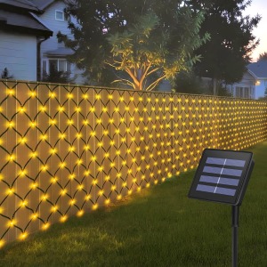 CCILAND Solar Net Lights 1.5m x 1.5m 100 LED Warm White