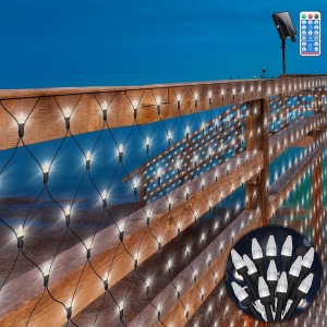 Solar Garden Net Lights 3m x 2m 200 LED Diamond Cool White