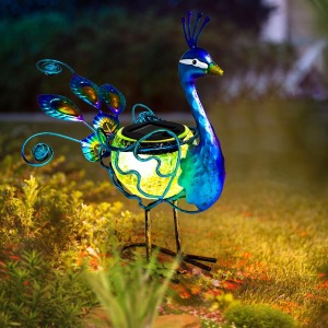 HONGLAND Solar Peacock Statue Light
