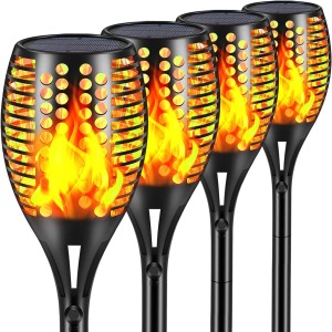 Solar Flickering Flame Torch Lights (Pack of 4)