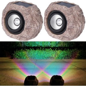 SSCDFDC Solar Rock Lights with Colour Modes (Set of 2)
