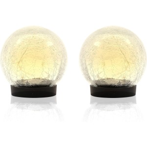 Gardenwize Solar Crackle Ball Lights (Set of 4, 12cm)