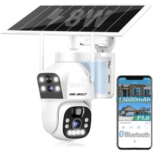 GENBOLT 8W solar dual lens security camera outdoor wireless