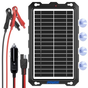 POWOXI 9W Solar Battery Trickle Charger